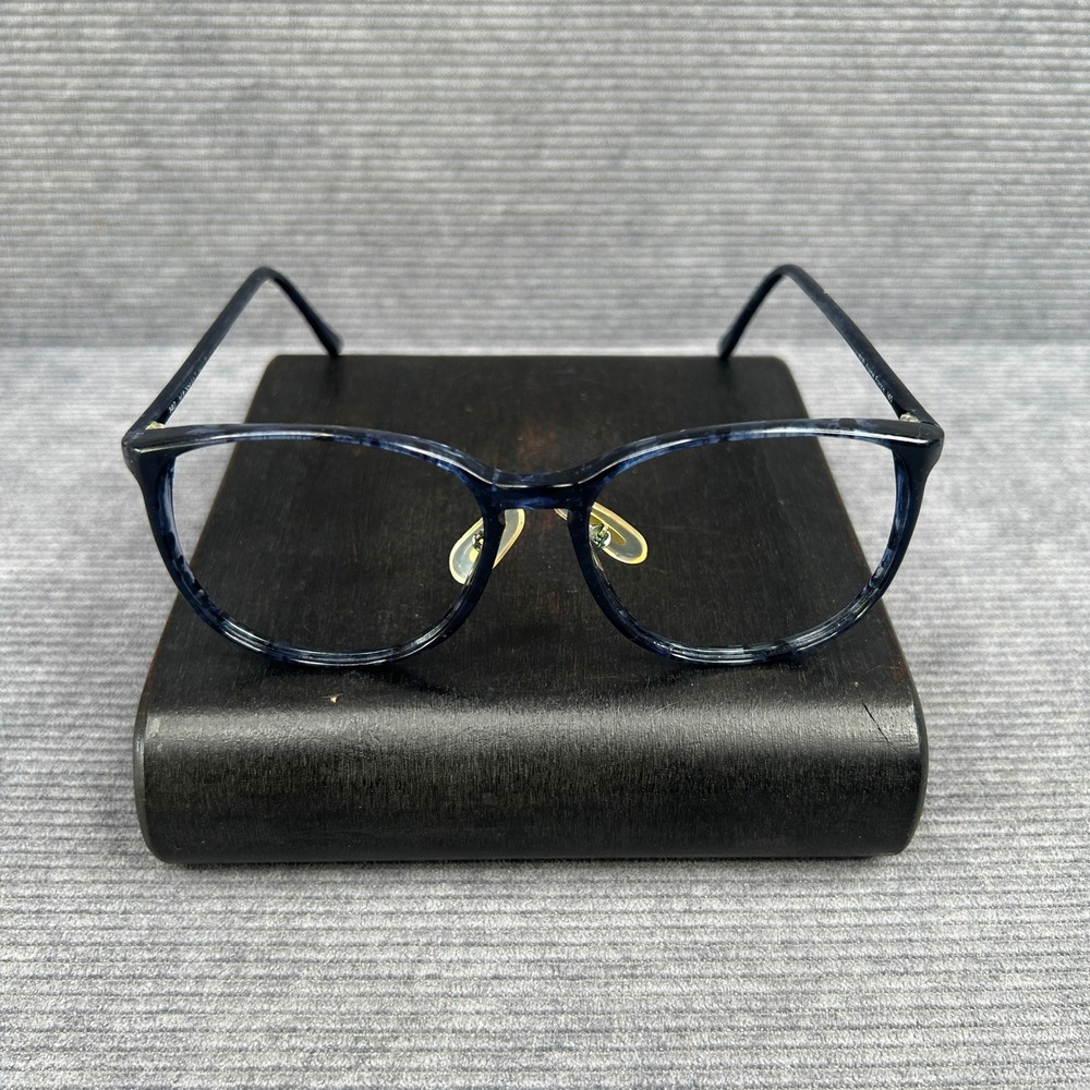 Adenso 1868 Blue Marbled Round Eyeglasses Frame France Vintage 140 52-18